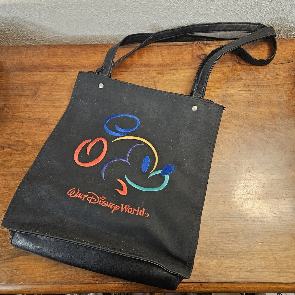 Vintage Mickey Mouse Walt Disney World‎ Embroidered Tote Bag Purse